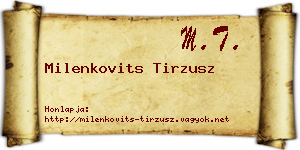 Milenkovits Tirzusz névjegykártya